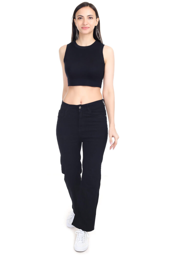 Women Regular Black Cargo Jeans - Image 6