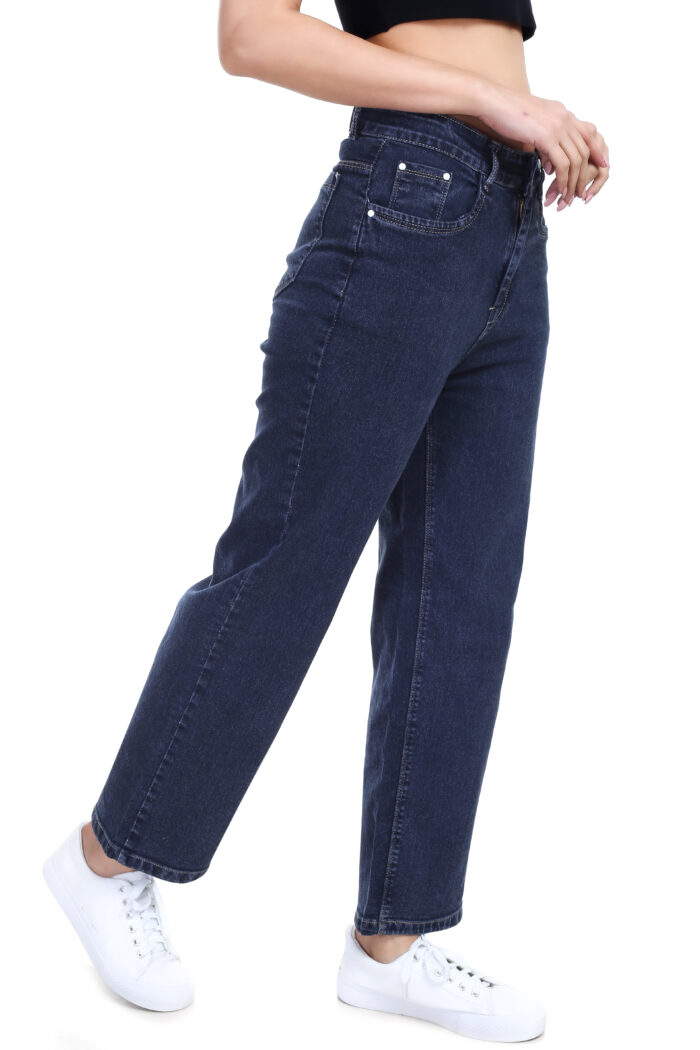 Straight fit dark blue jeans - Image 4