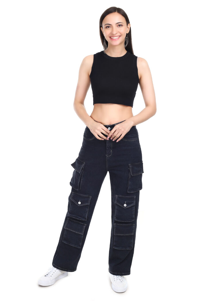 Cargo Black Jeans - Image 4