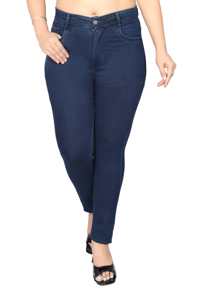 Women Slim Fit Mid Rise Dark Blue Jeans - Image 7