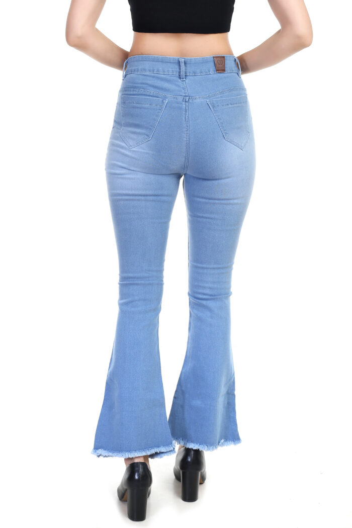 Women Boot-Leg High Rise Light Blue Jeans - Image 5