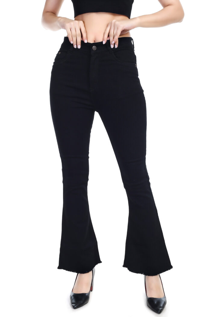 Women Boot-Leg High Rise Black Jeans - Image 6