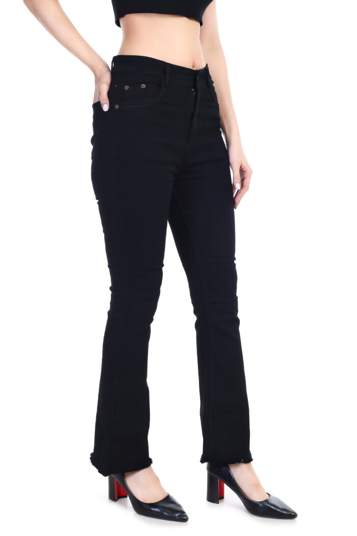 Women Boot-Leg High Rise Black Jeans - Image 4