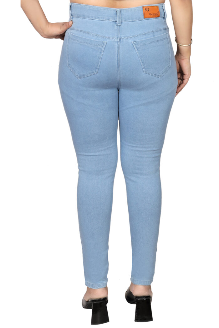 Women Slim Fit Mid Rise Light blue Jeans - Image 6