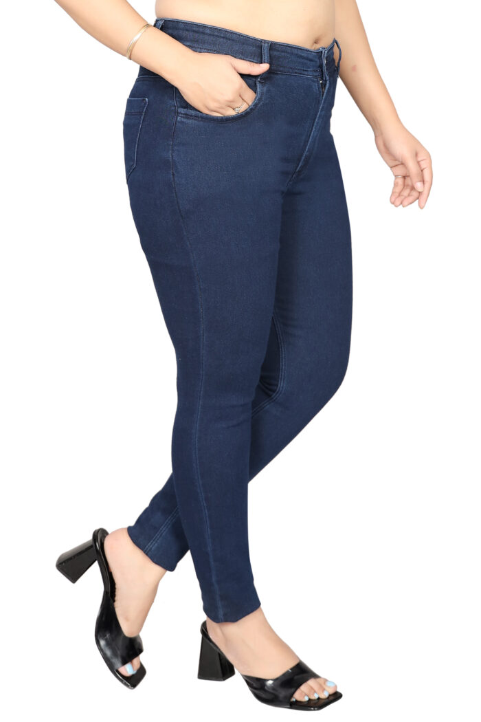 Women Slim Fit Mid Rise Dark Blue Jeans - Image 5