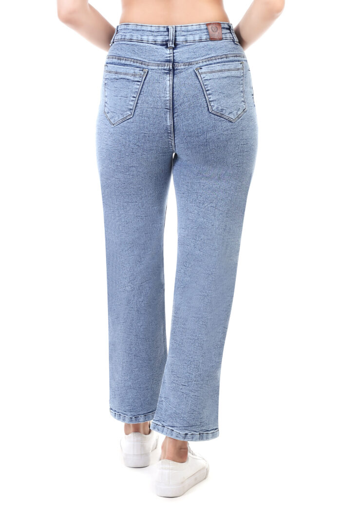 Women Boyfriend High Rise Light Blue Jeans - Image 7