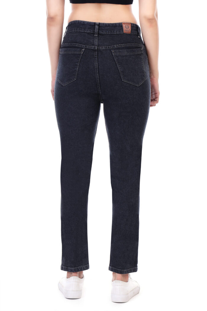 Women Mom Fit High Rise Black Jeans - Image 5